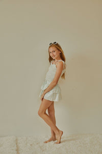 Theme Willow Garden Rose Yellow Satin Skort