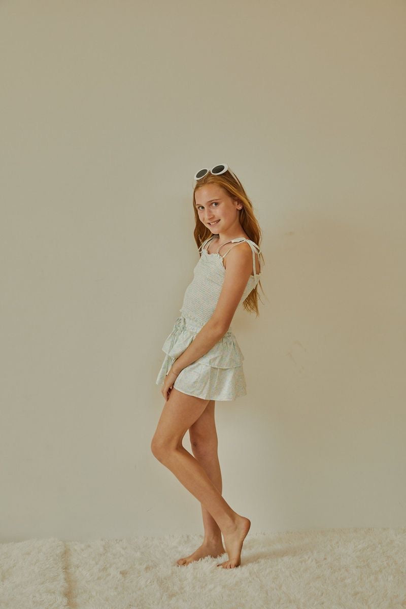 Theme Willow Garden Rose Yellow Satin Skort