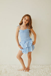 Theme Willow Pastel Blue Satin Skort