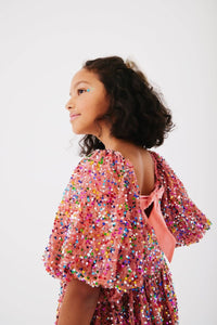 Lola + The Boys Strawberry Birthday Cake Sequin Dress