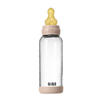 BIBS Baby Glass Bottle Complete Set 225ml (8 oz) | Natural Rubber Latex Nipple