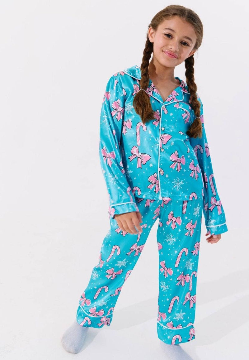 Lola + The Boys Candy Cane Silky Set