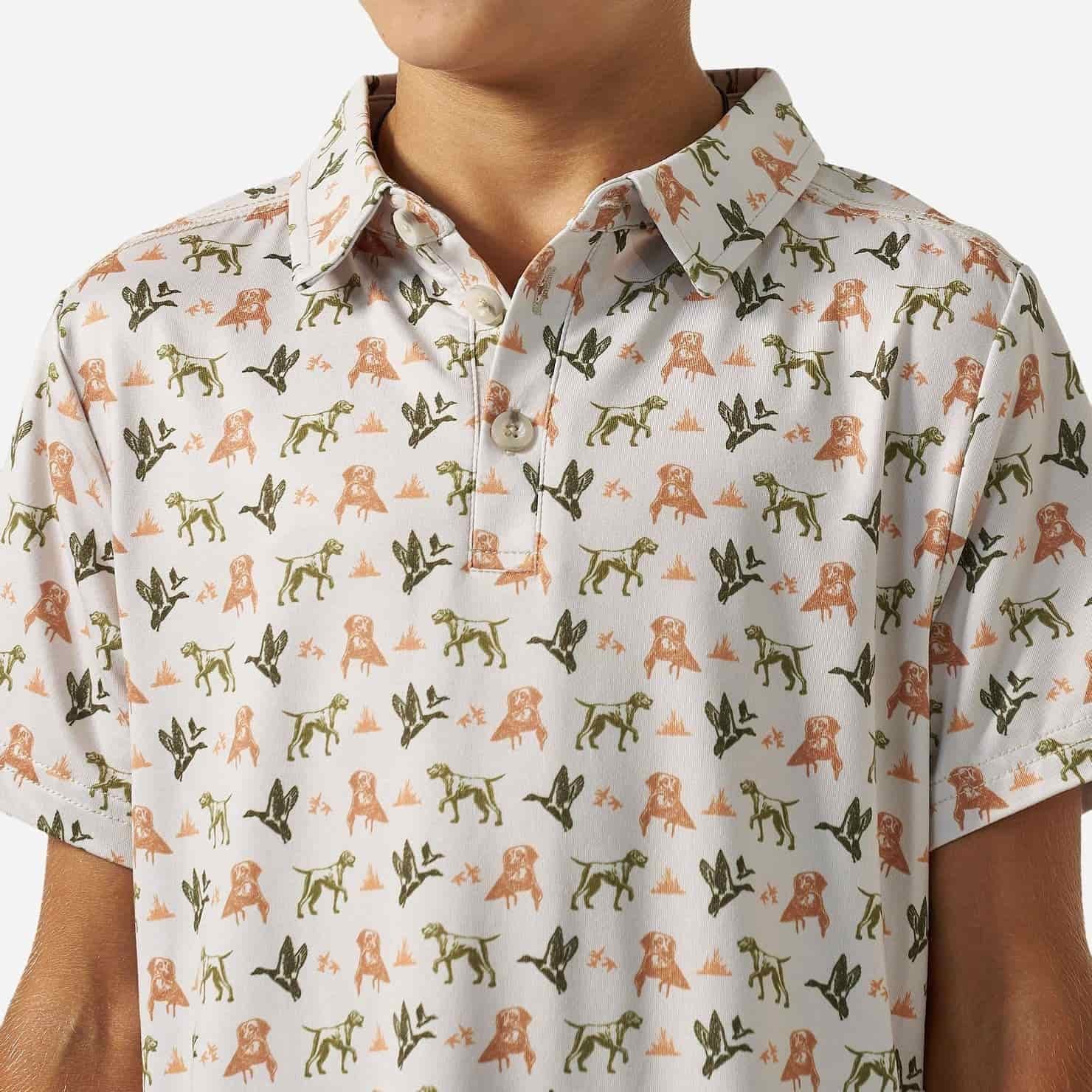 Burlebo Youth Performance Polo | Mallard Duck Dog