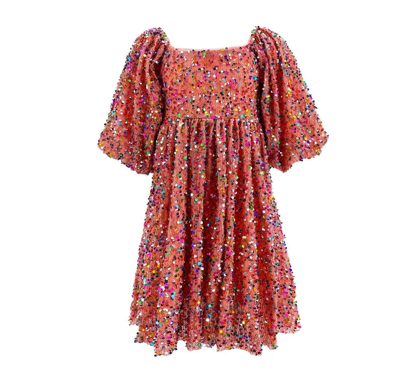 Lola + The Boys Strawberry Birthday Cake Sequin Dress – Baby Biz