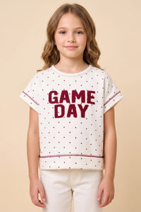 Hayden Girls Game Day Knit Top | Red