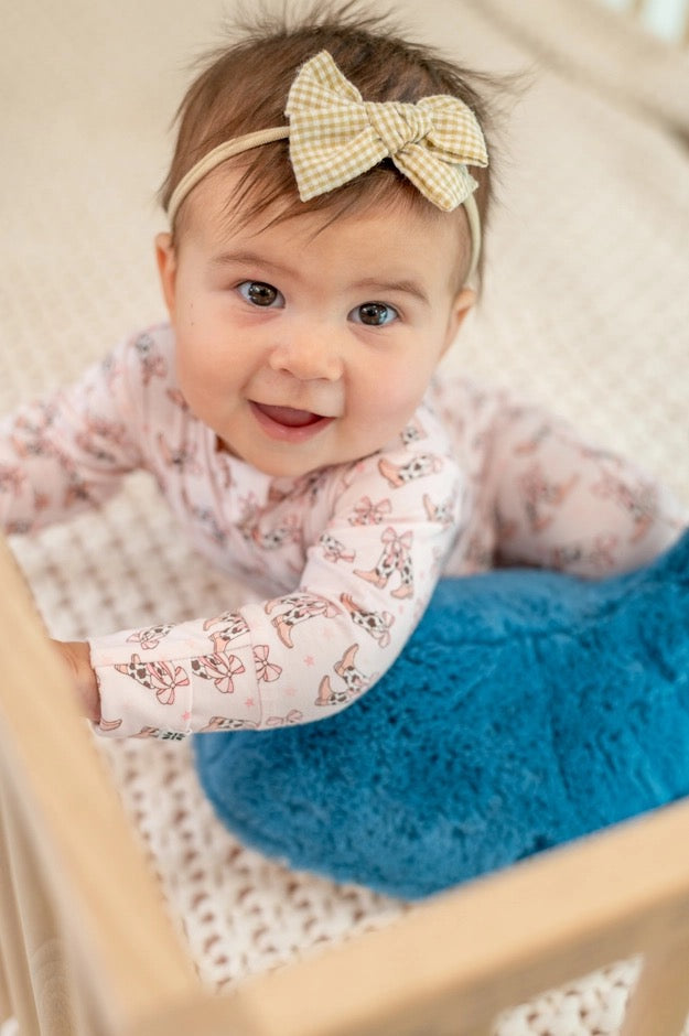 Zipper Footie - Cowhide Boots