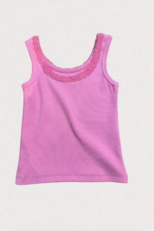 Theme Stella Ribbed Tank | Candy Pink