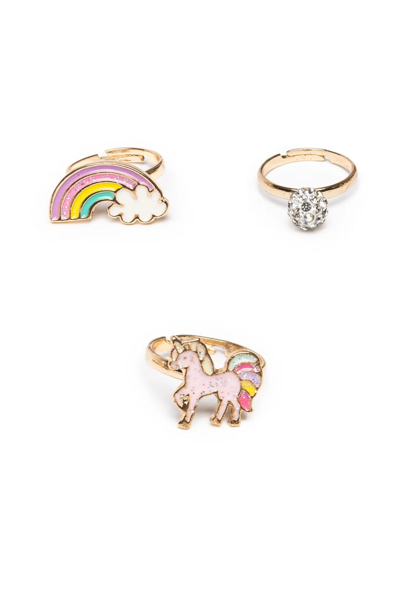 Boutique Unicorn Rainbow Rings 3pc