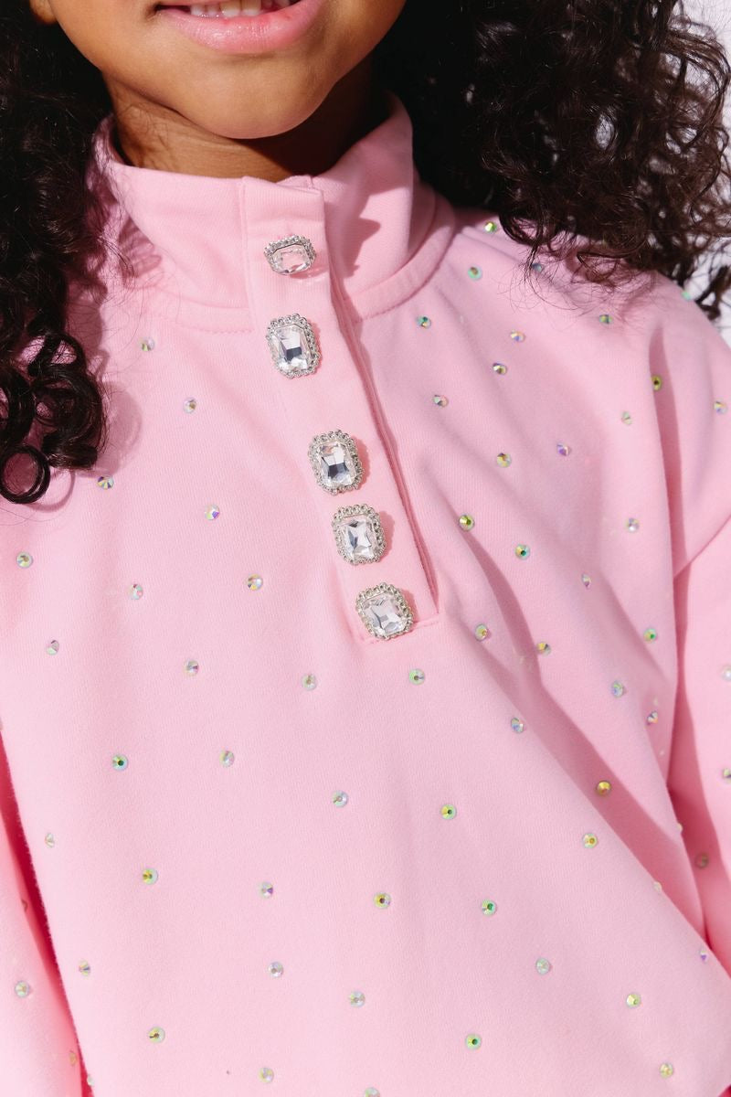 Lola + The Boys Pink Sparkle Short Set