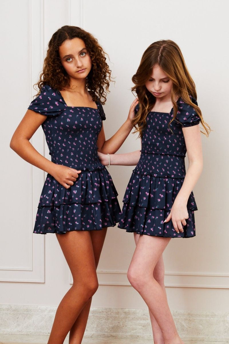 Theme Lexi Cap Smocked Dress - Black Rose