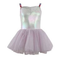 Shiny Hologram Tulle Swim Dress Lavender