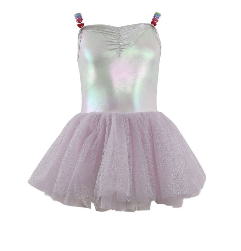 Shiny Hologram Tulle Swim Dress Lavender