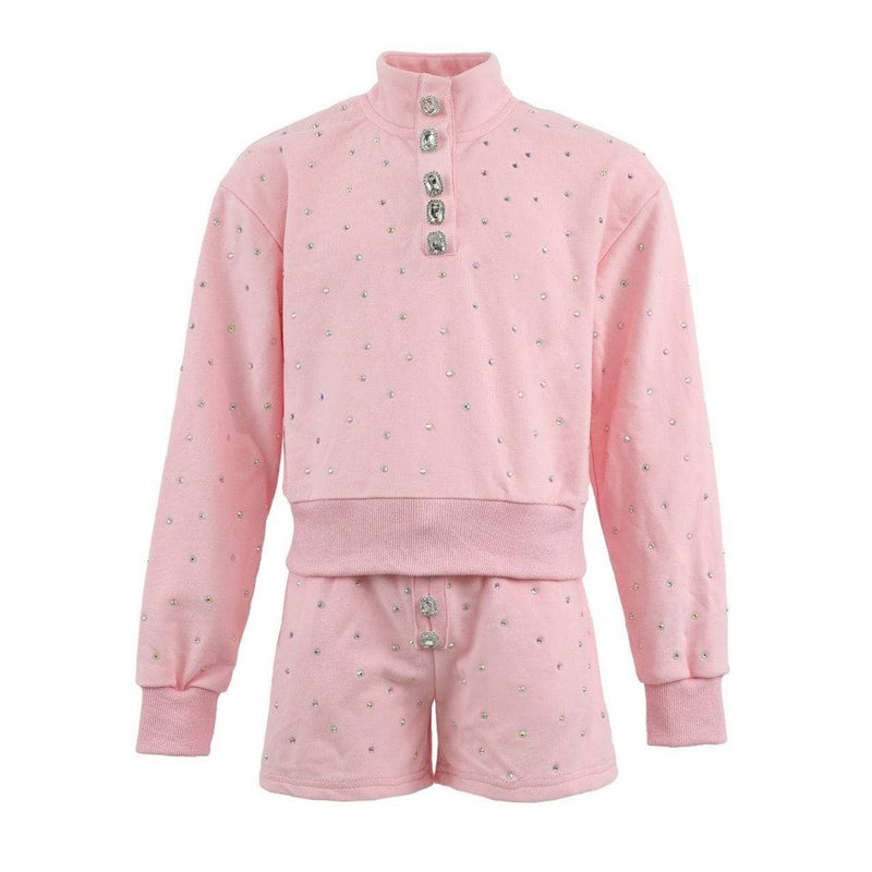 Lola + The Boys Pink Sparkle Short Set