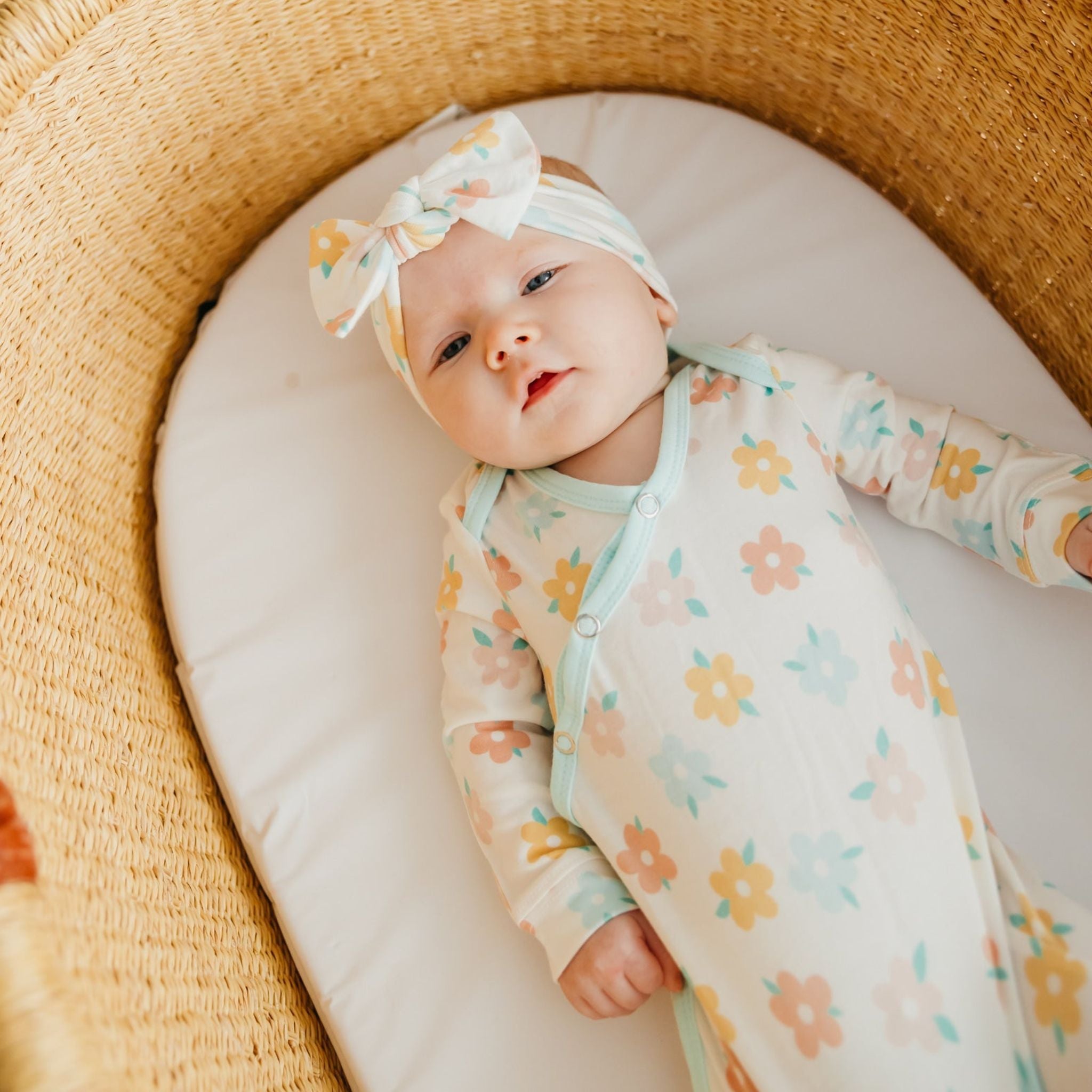 Copper Pearl Knit Headband Bow | Daisy