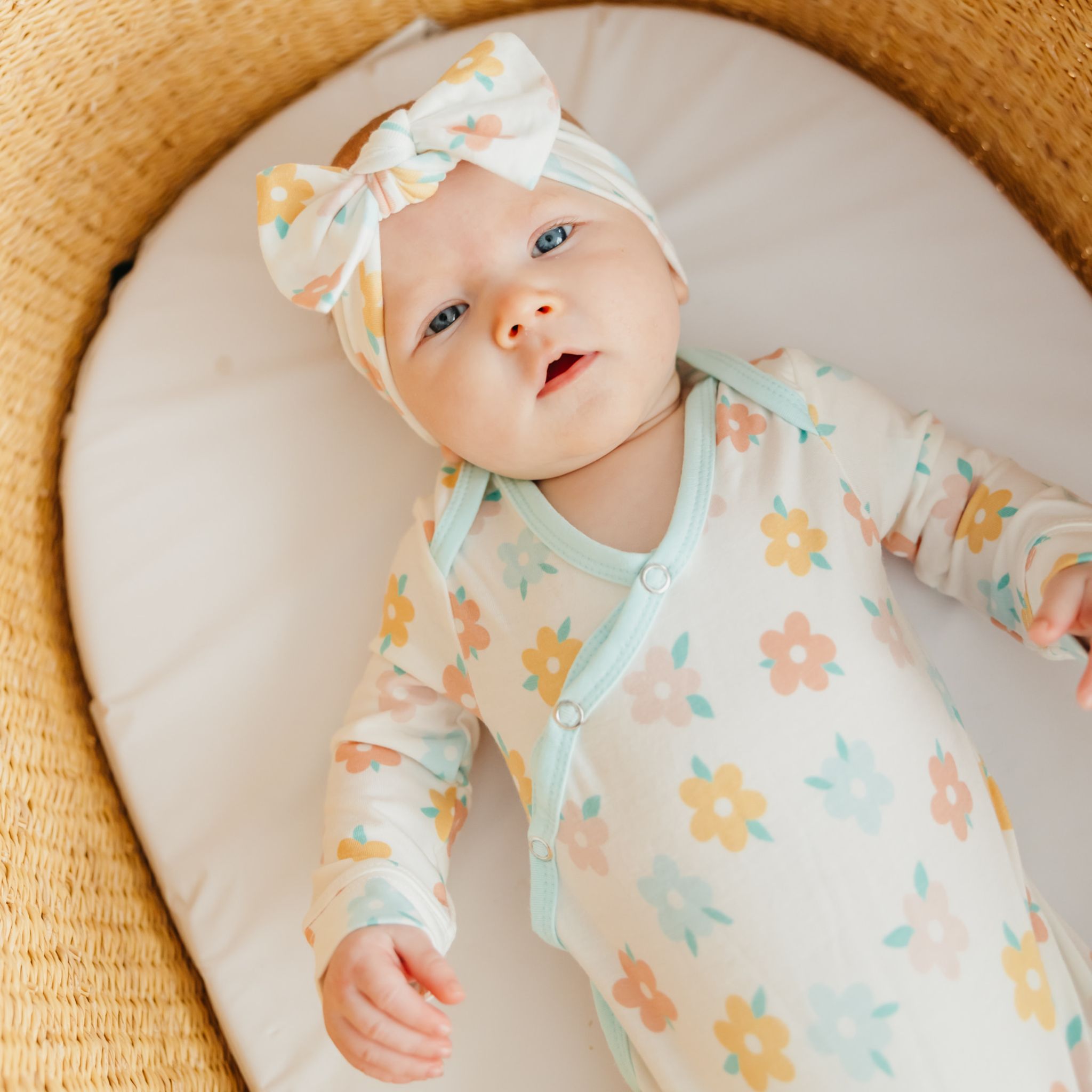 Copper Pearl Knit Headband Bow | Daisy