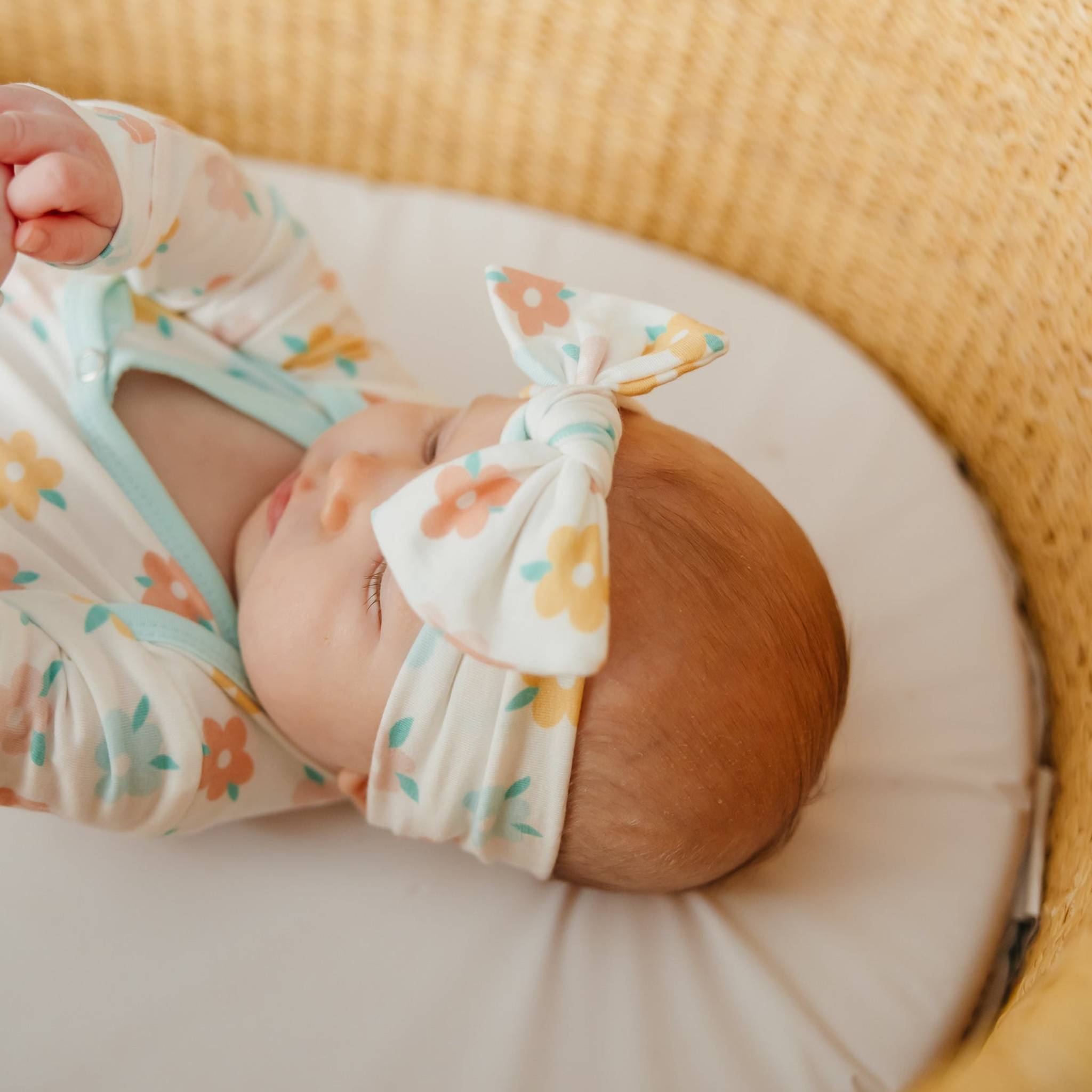 Copper Pearl Knit Headband Bow | Daisy