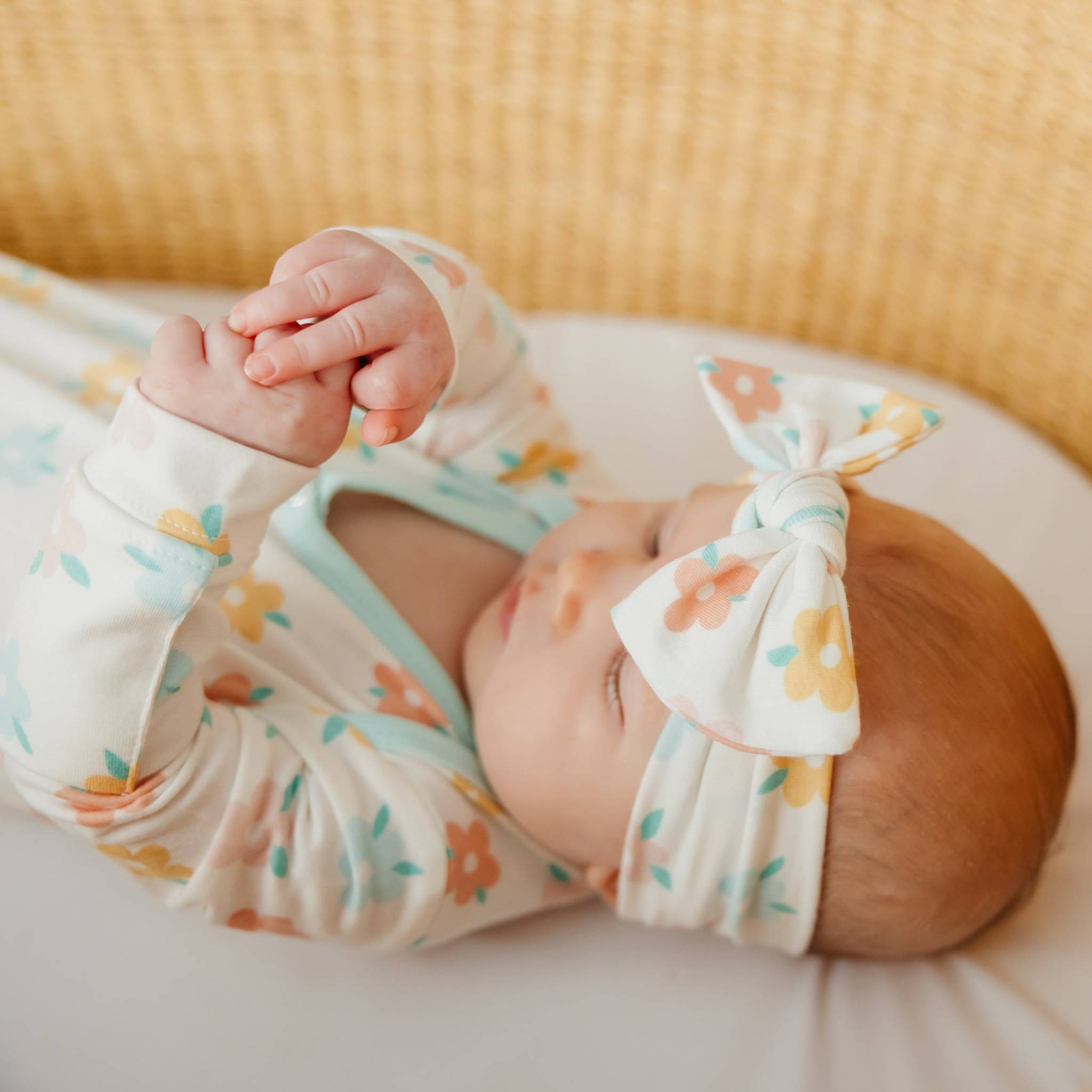 Copper Pearl Knit Headband Bow | Daisy