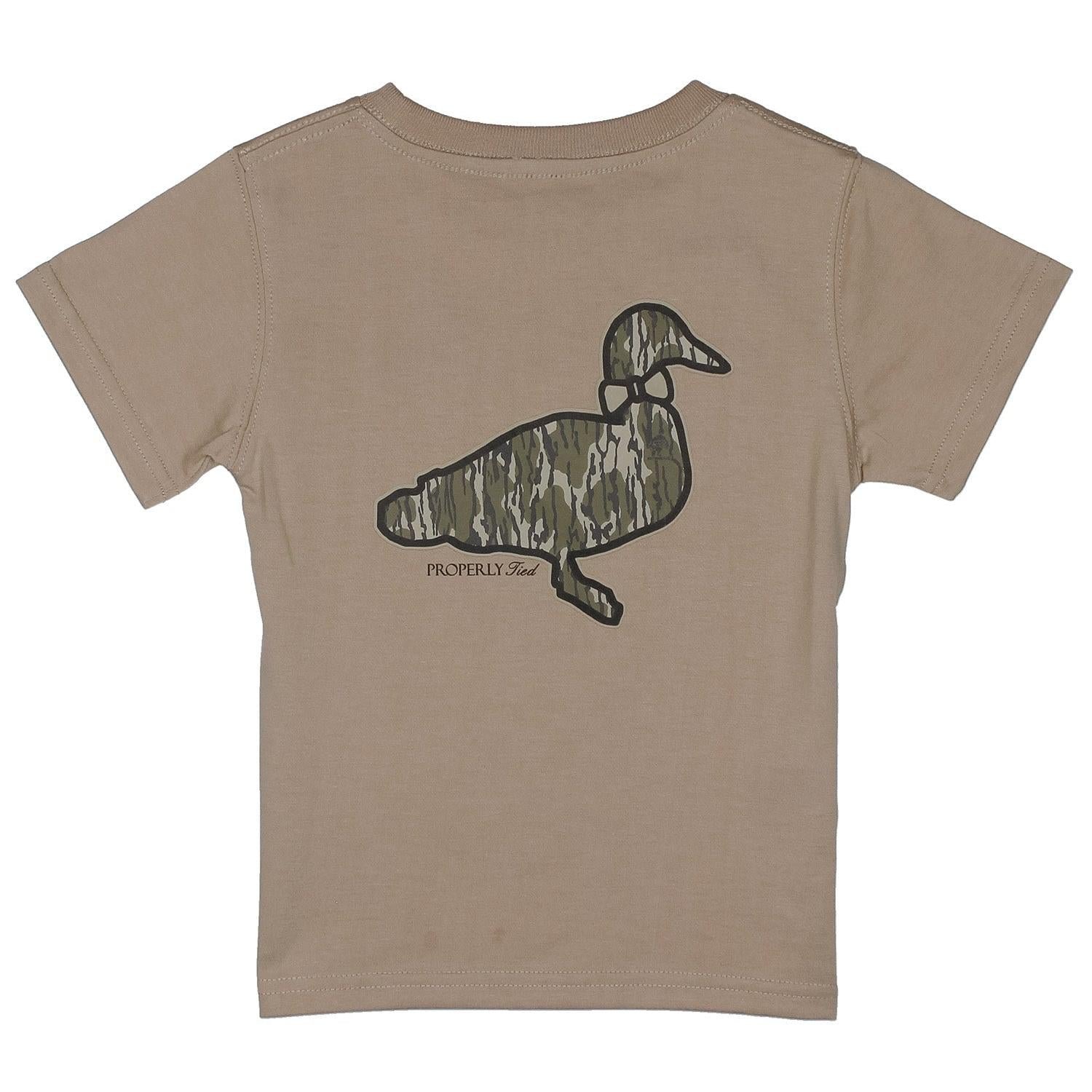 Properly Tied Boys Mossy Oak Camo Logo Short Sleeve | Sand