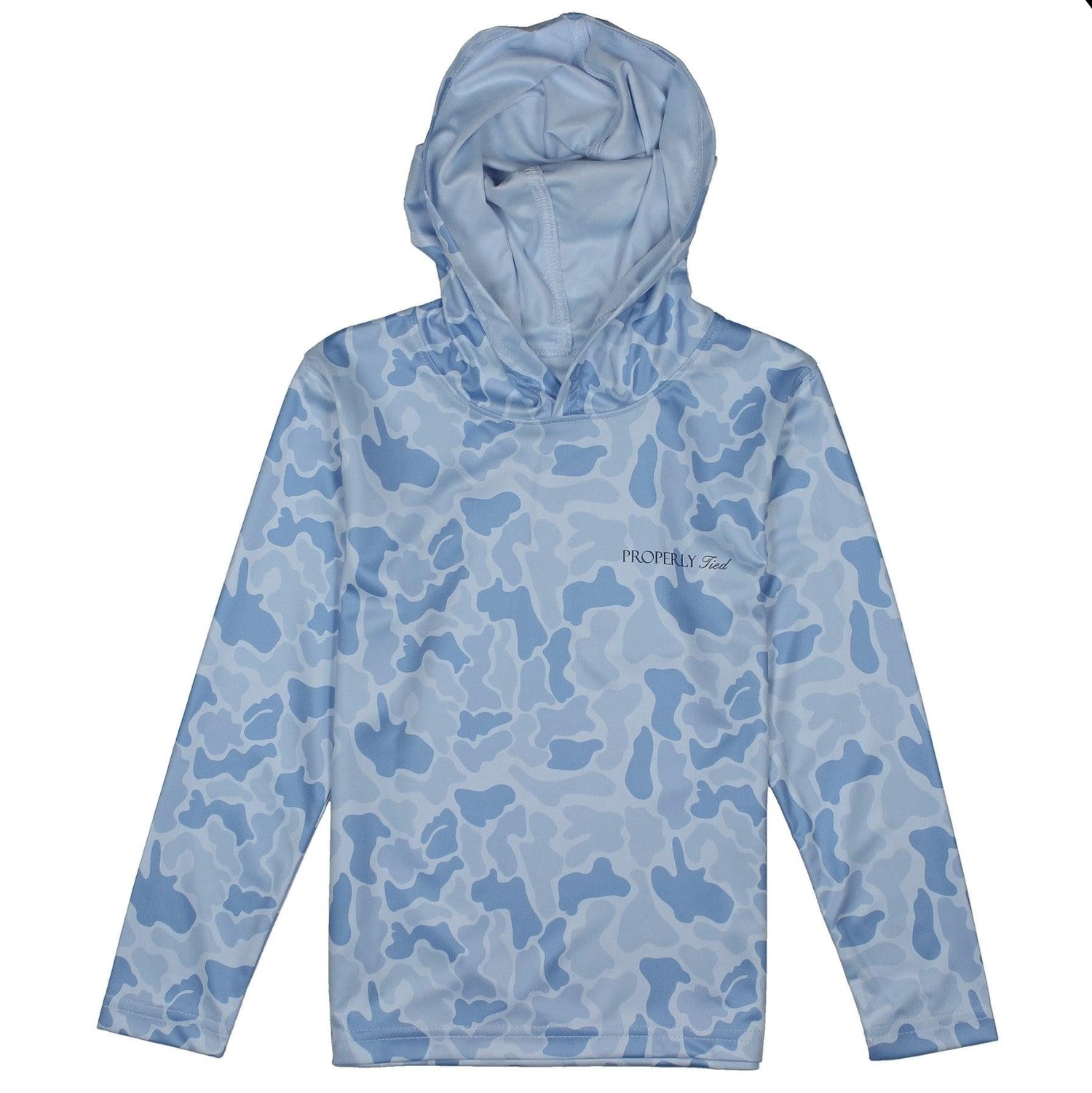 Properly Tied Boys Sportsman Performance Hoodie | River Camo