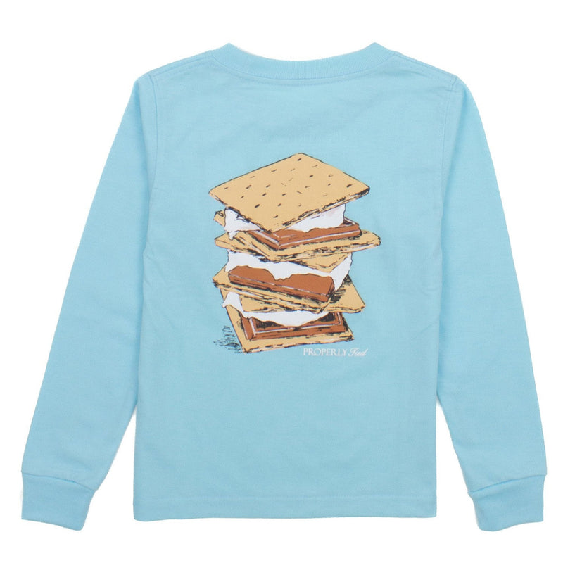 Properly Tied Girls S'Mores Long Sleeve | Powder Blue