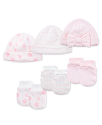 Little Me Petals Hat & Mitt Set