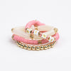 Le La Lo Mini Tubular Beaded Bracelet Set | Child Pink