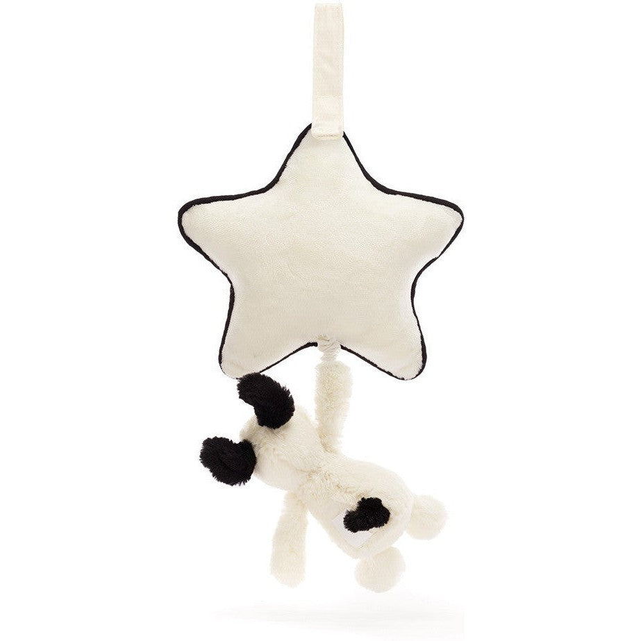 Jellycat Bashful Black & Cream Puppy Musical Pull