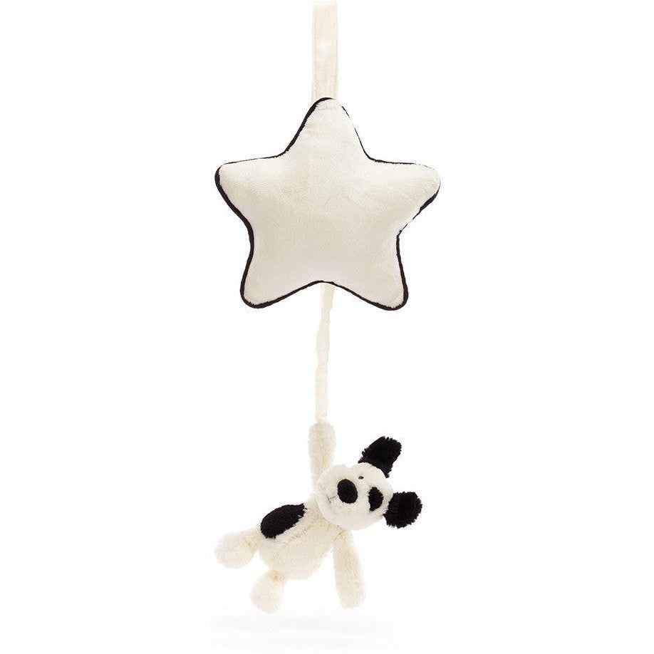 Jellycat Bashful Black & Cream Puppy Musical Pull
