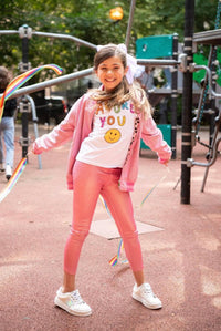 Lola + The Boys Metallic Pink Athletic Leggings