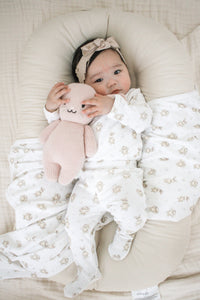 L'ovedbaby Organic Wrap Bodysuit & Footed Pant Set | Brixy Bunny Biscuit