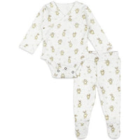 L'ovedbaby Organic Wrap Bodysuit & Footed Pant Set | Brixy Bunny Biscuit
