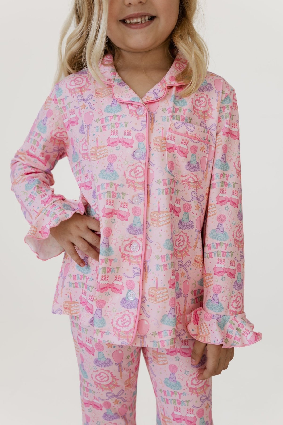 In My Jammers Birthday Girl Girls' Long Sleeve Ruffle Flare Set - Baby Biz
