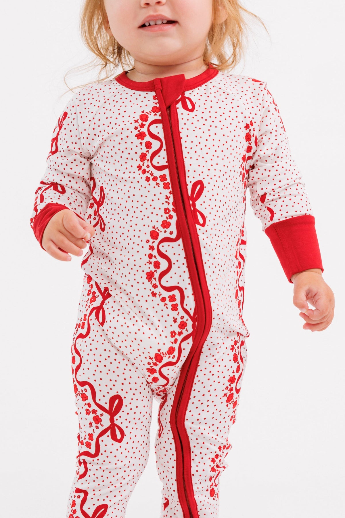 In My Jammers Vintage Bows and Blossoms Zipper Romper