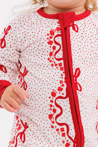In My Jammers Vintage Bows and Blossoms Zipper Romper