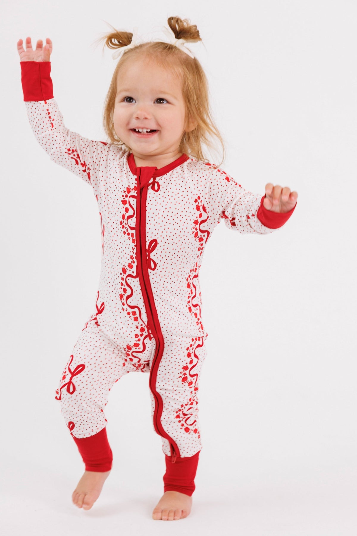 In My Jammers Vintage Bows and Blossoms Zipper Romper