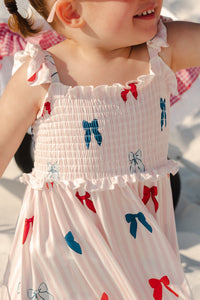 In My Jammers Liberty Bow Smocked Twirl Dress