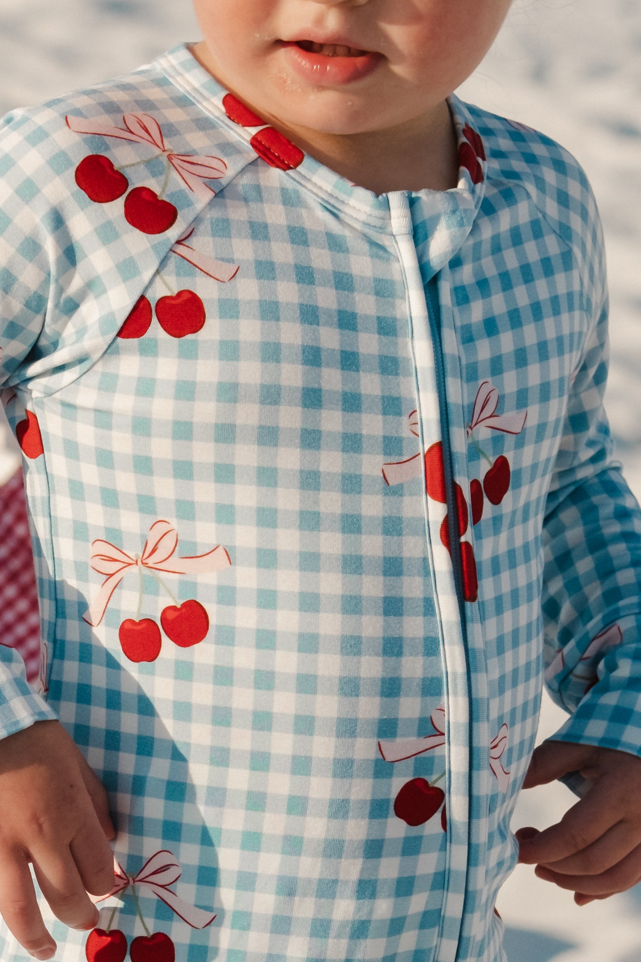 In My Jammers Little Cherry Zipper Romper