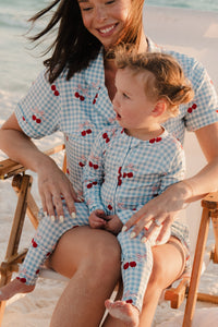 In My Jammers Little Cherry Zipper Romper