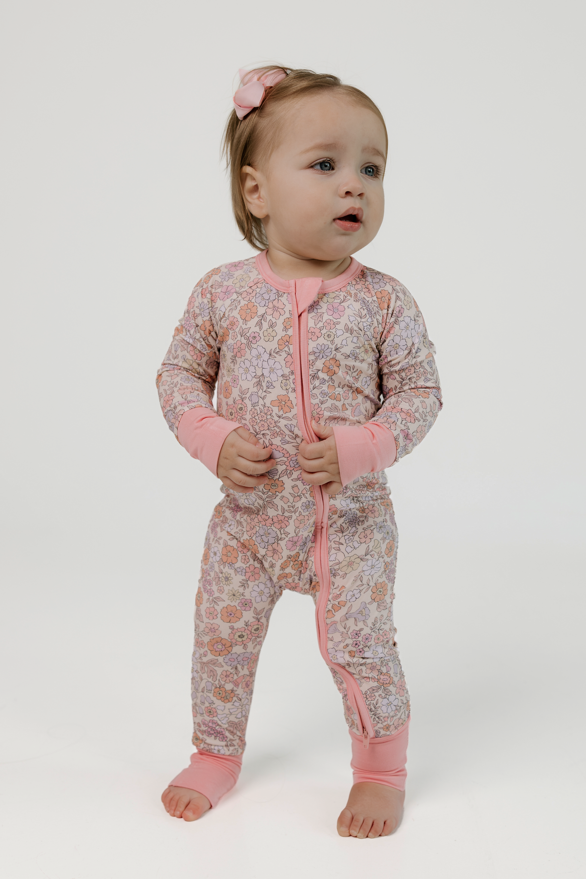 In My Jammers Poppy Floral Zipper Romper
