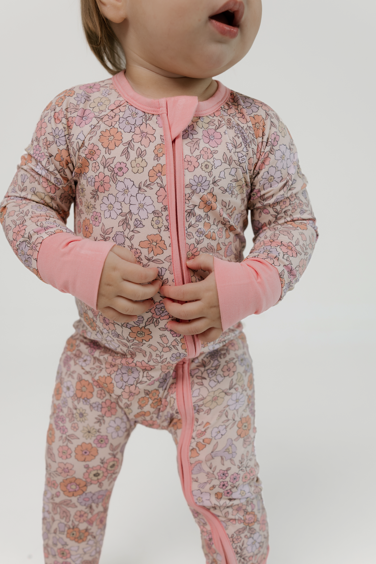 In My Jammers Poppy Floral Zipper Romper