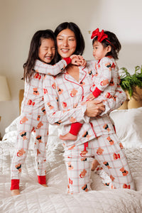 In My Jammers Cozy Christmas Bears Women's Long Sleeve Ruffle Set