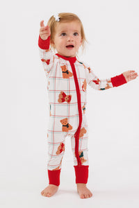 In My Jammers Cozy Christmas Bears Zipper Romper