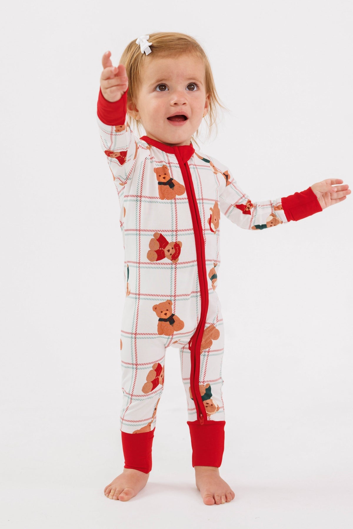 In My Jammers Cozy Christmas Bears Zipper Romper