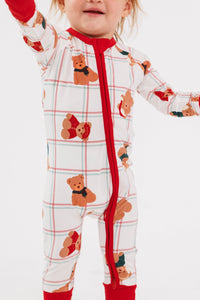 In My Jammers Cozy Christmas Bears Zipper Romper