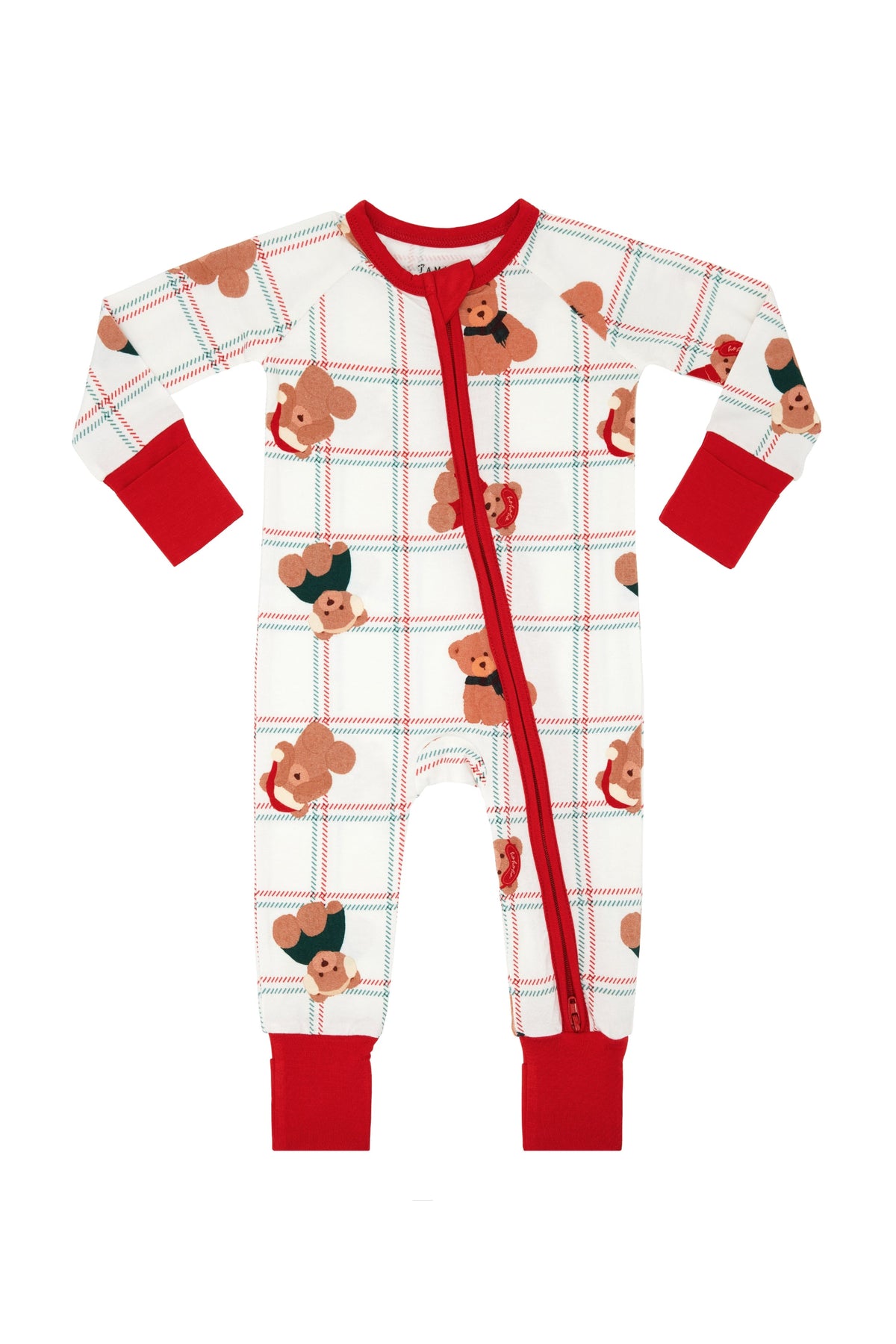 In My Jammers Cozy Christmas Bears Zipper Romper