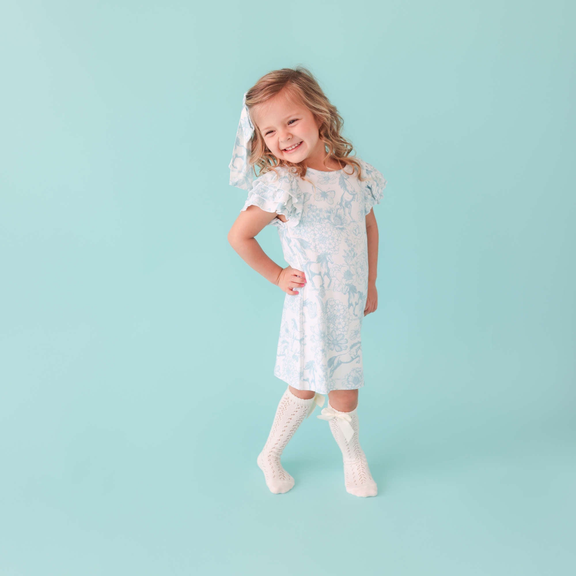 Posh Peanut Charlotte Anne French Terry Ruffled Dress - 3T-4T Posh Peanut Charlotte Anne French Terry Ruffled Dress - 3T-4T
