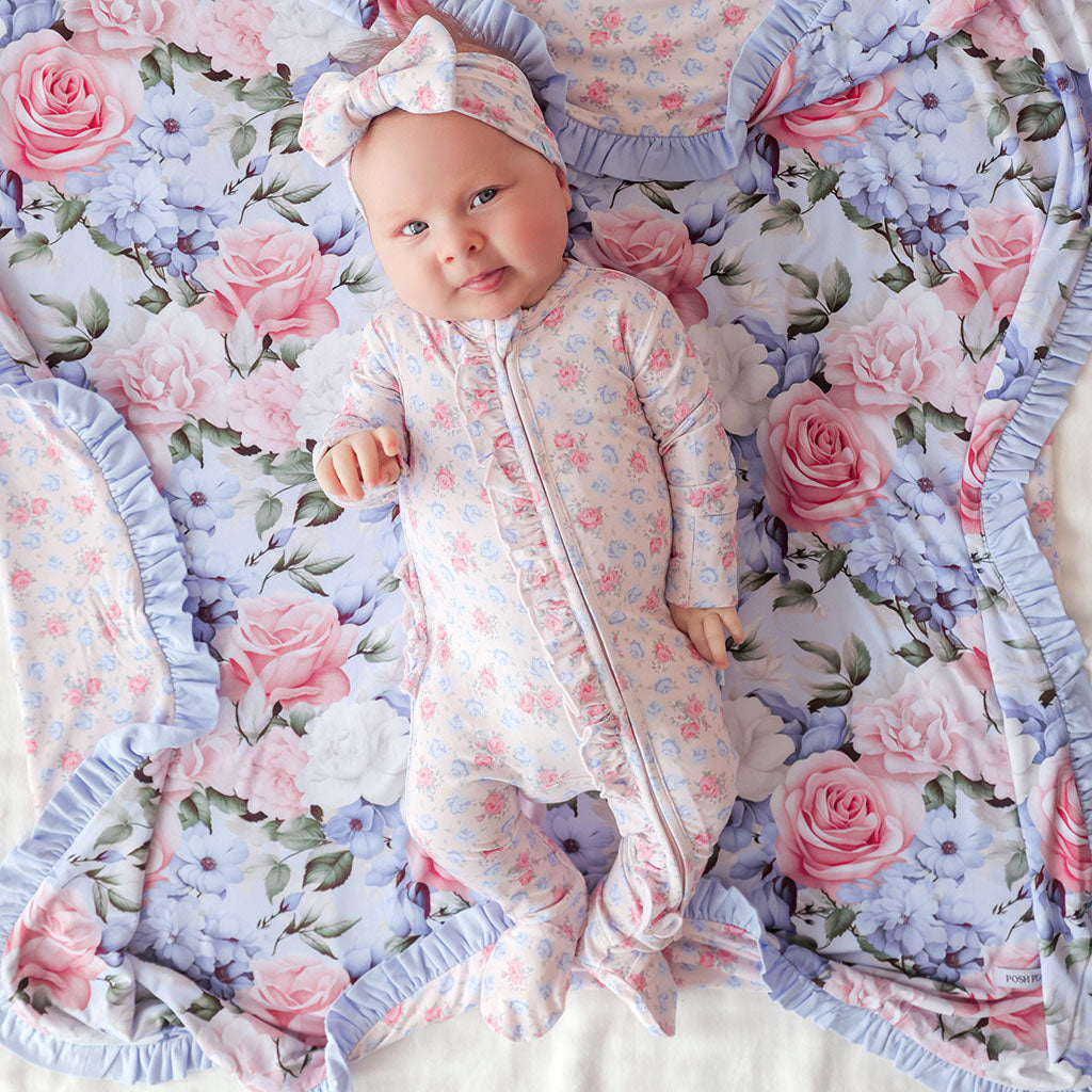 Posh Peanut Laney Footie Ruffled Zippered One Piece