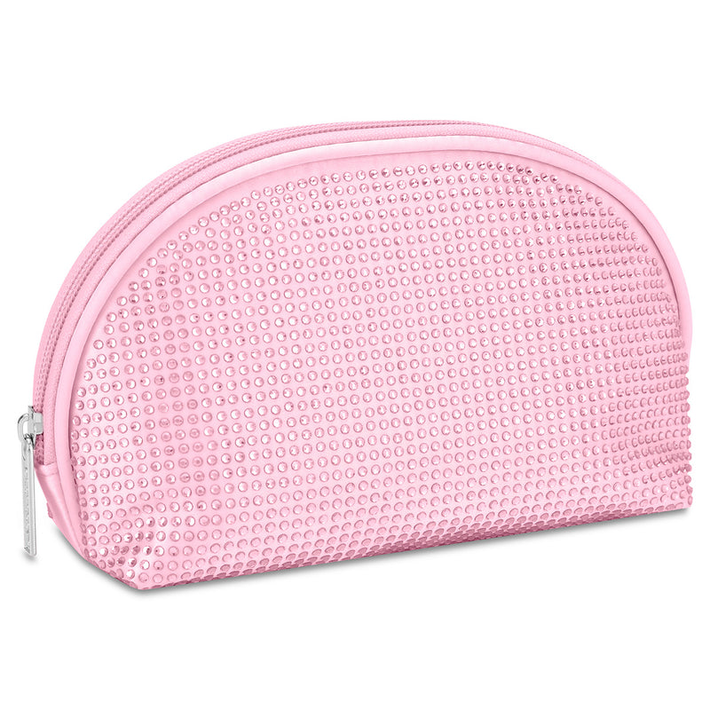 Iscream Pink Rhinestone Oval Cosmetic Bag