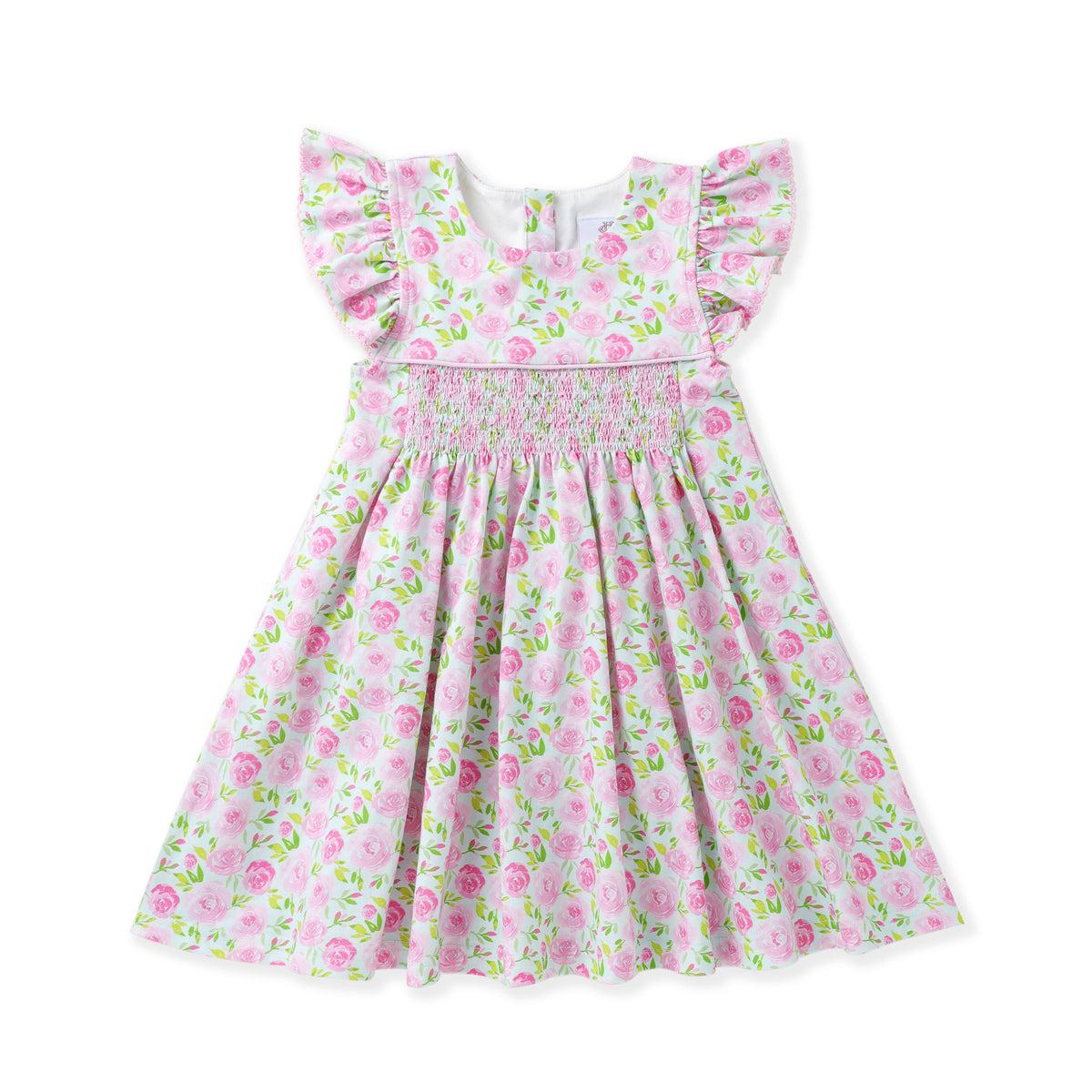 Pink Posies Smocked Dress 4Y