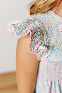 Spring Ditsy Smocked Dress